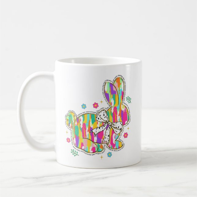 Mug Parties scintillant Typographie du lapin de Pâques (Gauche)