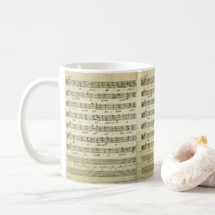 Mug Partition musicale vintage, partition musicale ant