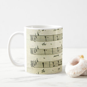 Mug Partition vintage, Partition musicale antique 1810