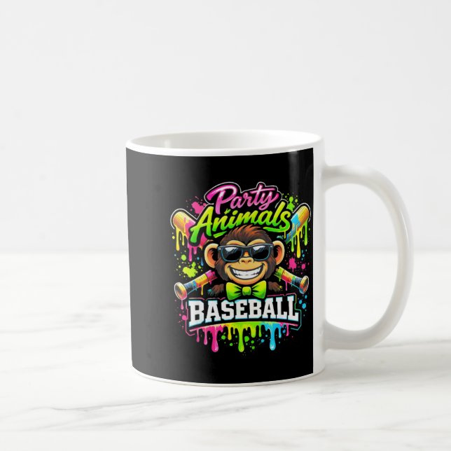 Mug Party animals baseball ice cream drip funny monkey (Droite)