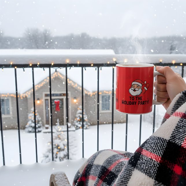 Mug  Party Ready Santa Claus Modern Funny Invitation (Créateur téléchargé)