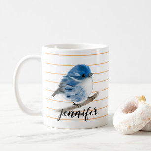 Mug Paruline à ornithologie bleue blanche personnalis
