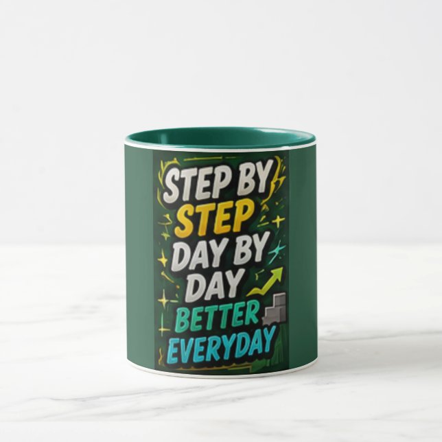Mug Pas à pas, jour après jour, mieux chaque jour  (Centre)