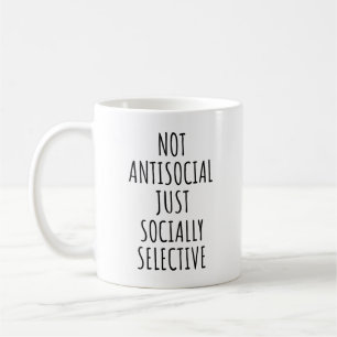 Mug Pas Antisocial Seulement Socialement Sélectif Drôl