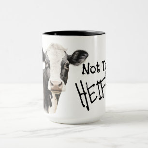 Mug Pas aujourd'hui génisse vache noire et blanche
