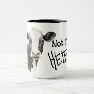 Mug Pas aujourd'hui génisse vache noire et blanche