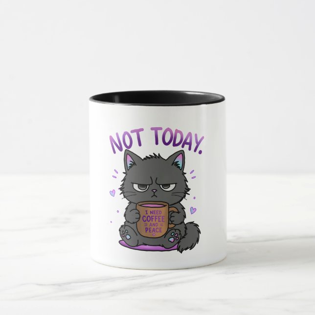 Mug Pas aujourd'hui Grumpy Cat Amoureux du Café Mignon (Centre)