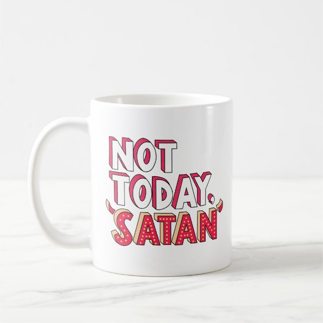 Mug Pas aujourd'hui Satan Cartoon (Gauche)