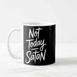 Mug Pas aujourd'hui Satan drôle rétro croix chrétienne