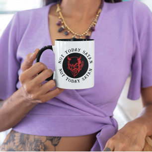 Mug Pas aujourd'hui Satan souriant diable drôle café