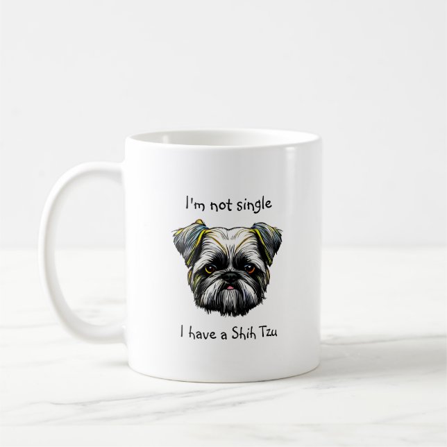 Mug Pas célibataire j'ai un tzu chiite (Gauche)