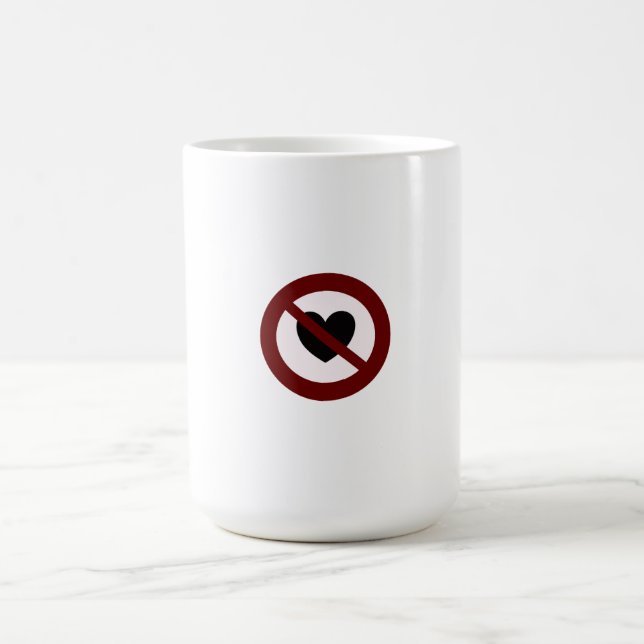 Mug Pas d'autocollant de coeur d'amour (Centre)