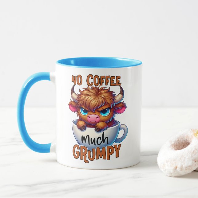 Mug Pas de café beaucoup grincheux  (Avec donut)