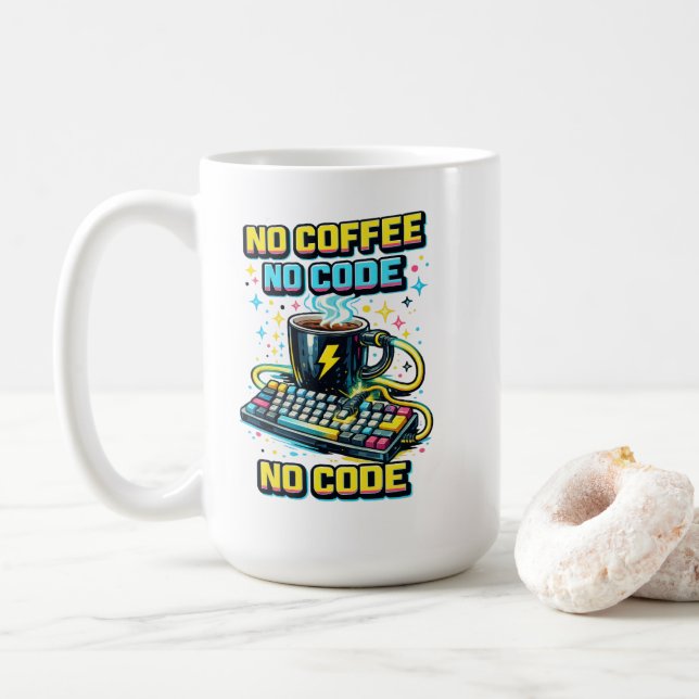 Mug Pas de café, pas de code (Avec donut)