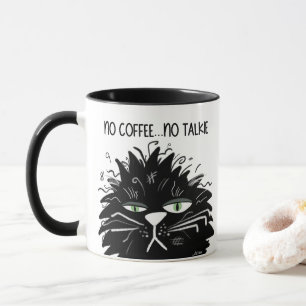 Mug Pas De Café Pas De Talkie Fatigué Noir Mad Chat Dr