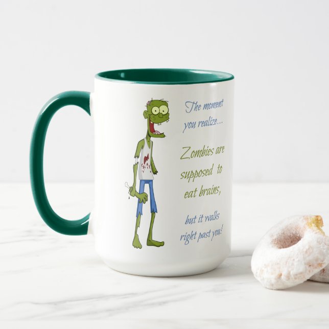 Mug Pas de cerveau pour Zombie (Avec donut)