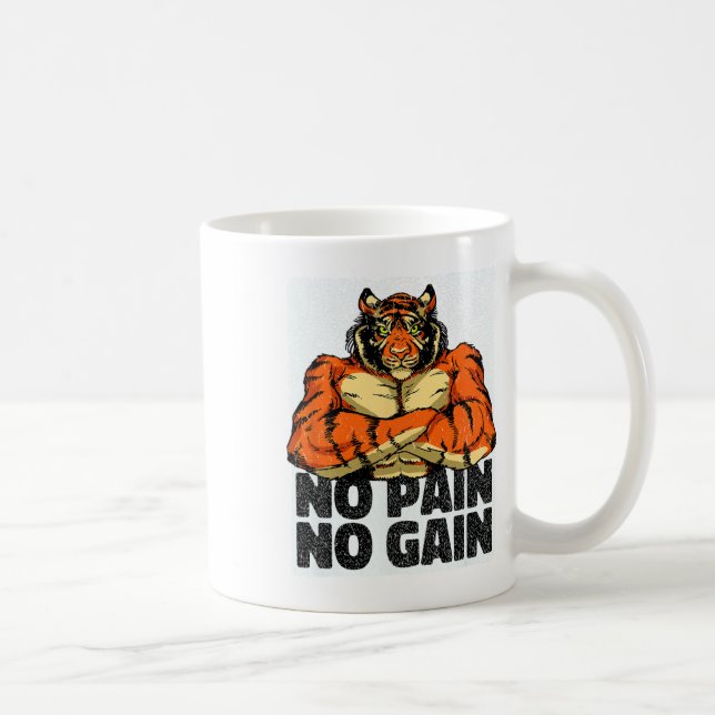 Mug Pas de douleur Pas de gain Tiger Gym entraînement  (Droite)
