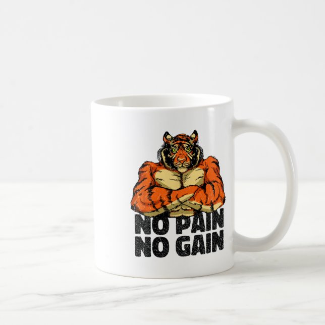 Mug Pas de douleur Pas de gain Tiger Gym entraînement  (Droite)