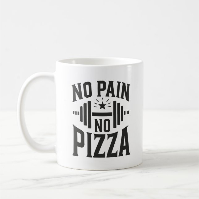 Mug Pas de douleur, pas de pizza - Drôle exercice de g (Gauche)