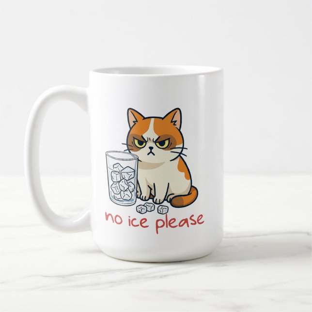 Mug Pas de glace s'il vous plaît Chat drôle contre la  (Gauche)