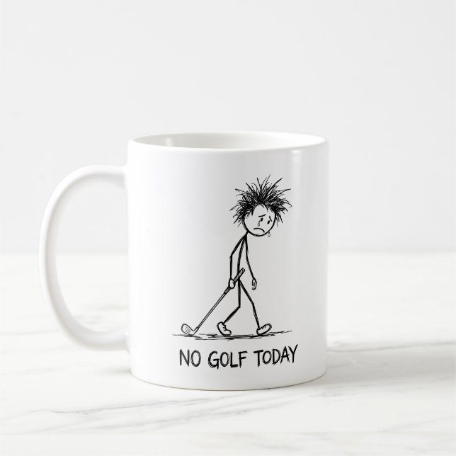 Mug Pas de golf aujourd'hui Funny Sad Stick Figure Gol (Gauche)