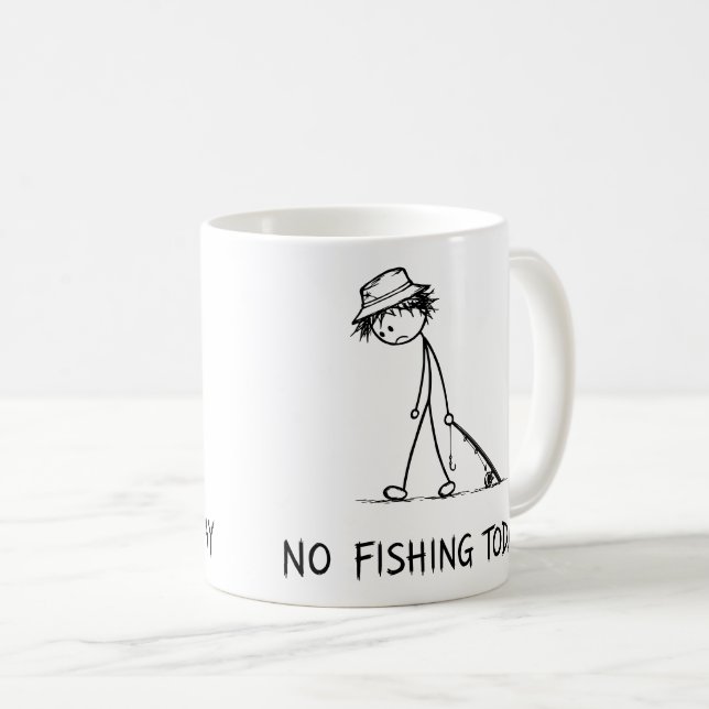 Mug Pas de pêche aujourd'hui Drôle Triste Stick Figure (Devant droit)
