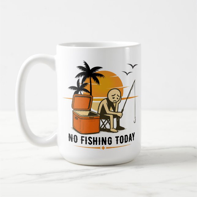 Mug Pas de pêche aujourd'hui Stickman de pêche triste  (Gauche)