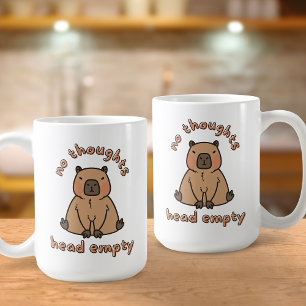 Mug Pas de pensées tête vide Capybara drôle mème