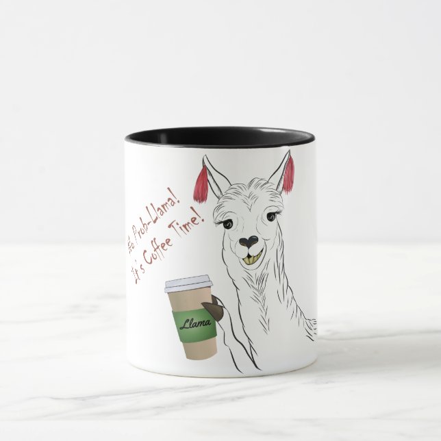 Mug Pas de Prob-llama ! C'est l'heure du café ! Cute d (Centre)