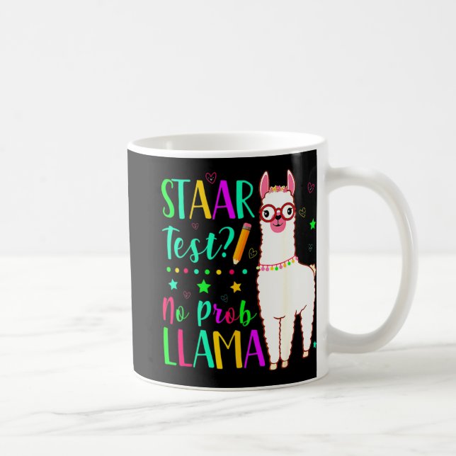 Mug Pas de Prob Llama Funny Enseignant Test d'examen J (Droite)