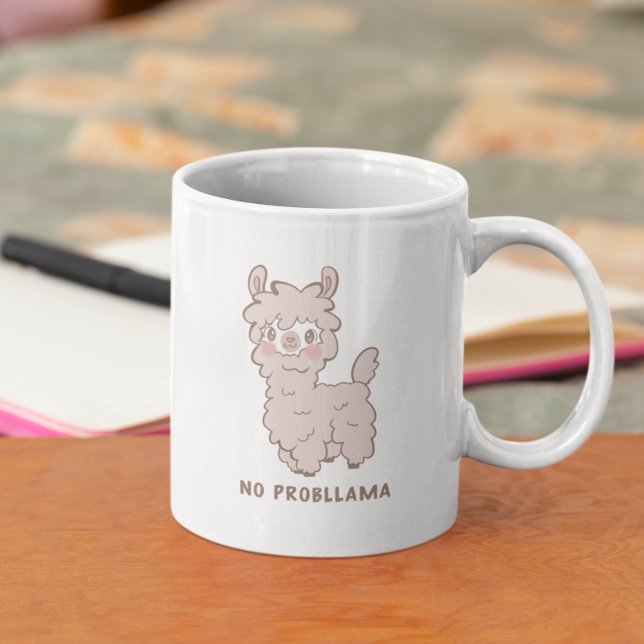 Mug Pas de problème Llama rose mignonne (Créateur téléchargé)