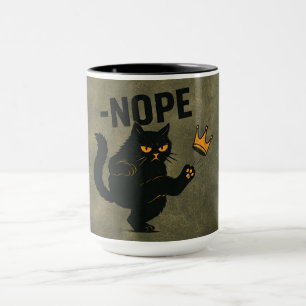 Mug Pas De Rois En Amérique Chat Noir Drôle Kicking Cr