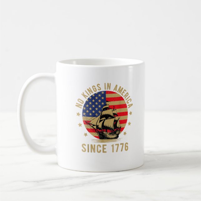 Mug Pas de rois en Amérique depuis 1776 Drapeau améric (Gauche)