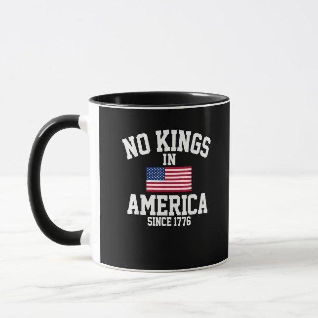 Mug Pas de rois en Amérique Drapeau USA Rétro Style Co (Gauche)