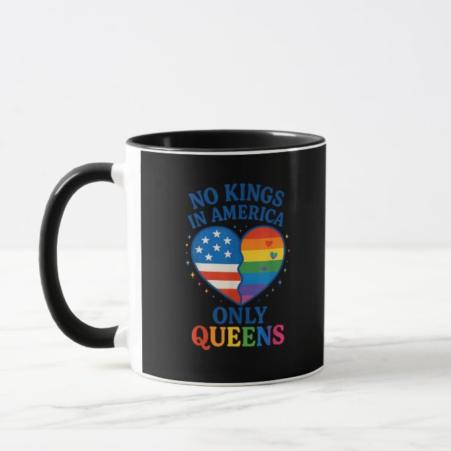 Mug Pas de rois en Amérique seulement des reines drôle (Gauche)