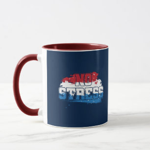 Mug Pas de stress - Rouge Blanc Bleu Positif Esprit