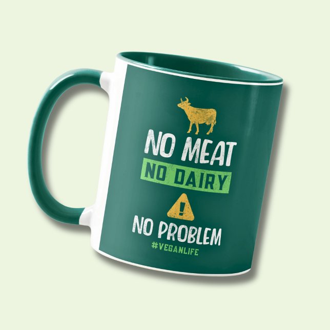 Mug Pas de viande, pas de lait, pas de problème #Vegan (Créateur téléchargé)