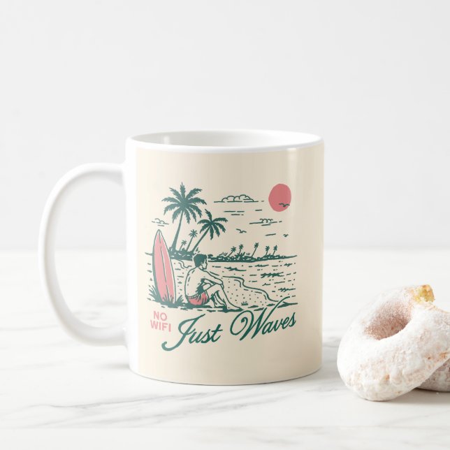 Mug Pas de Wifi Juste des Vagues (Avec donut)