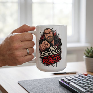 Mug Pas d'excuses. Juste des résultats.