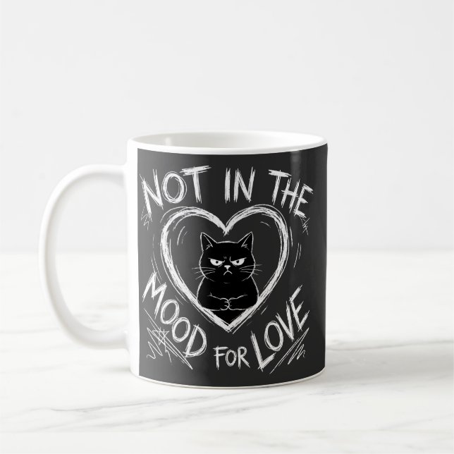 Mug Pas d'humeur pour l'amour Chat grincheux Sarcastiq (Gauche)