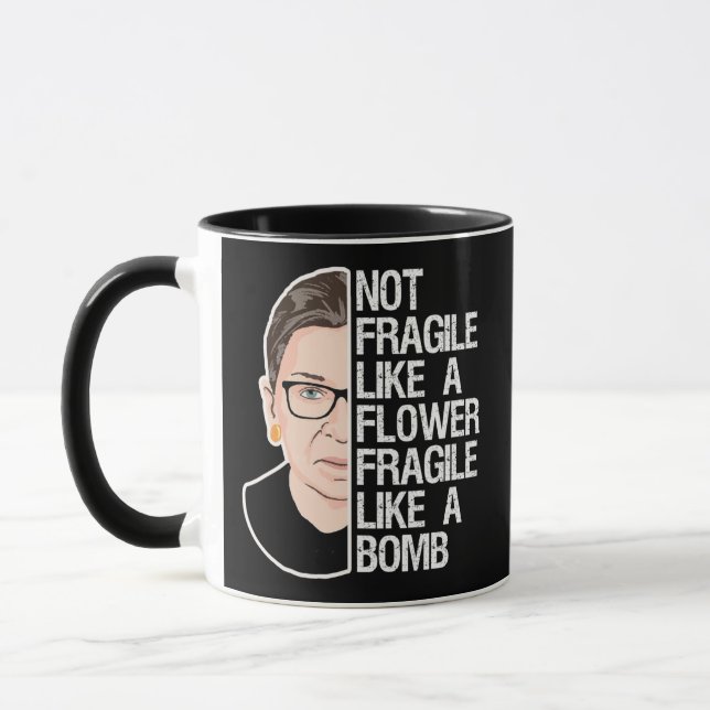 Mug Pas fragile comme une fleur fragile comme une bomb (Gauche)