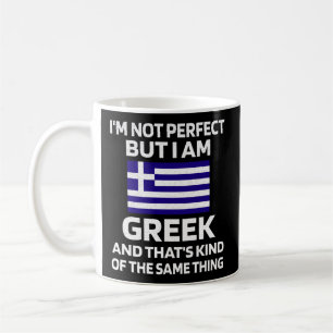 Mug Pas parfait, mais grec Grèce Drapeau grec Américai