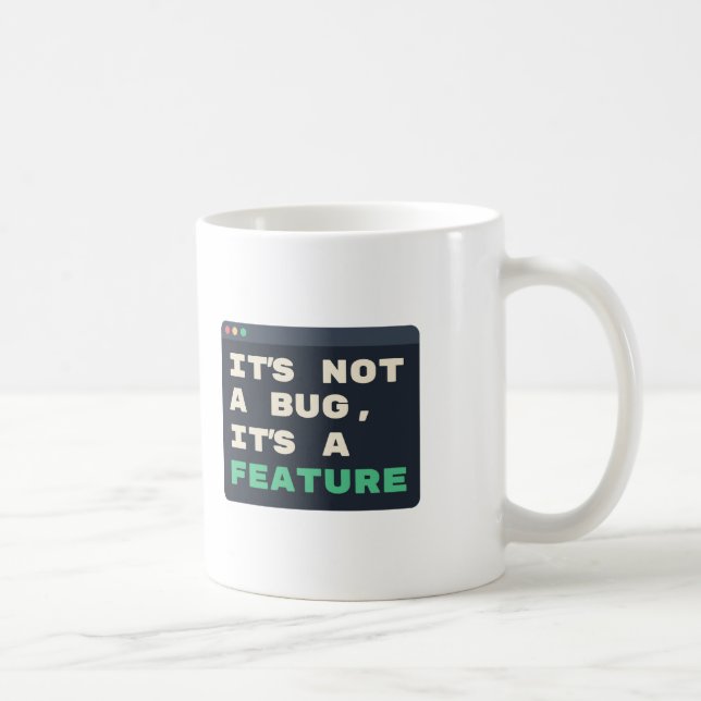 Mug Pas un bogue, c'est une blague de code drôle (Droite)