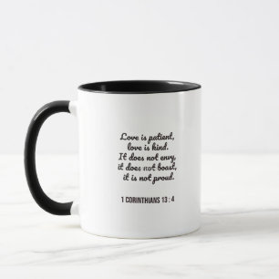 Mug Passage biblique de l'amour est patient : un attra