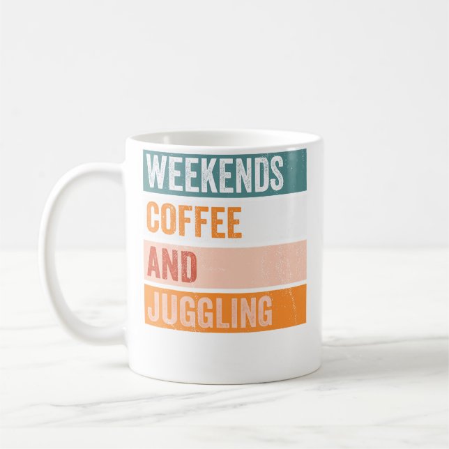 Mug Passe-temps drôle du café et jonglage du week-end (Gauche)
