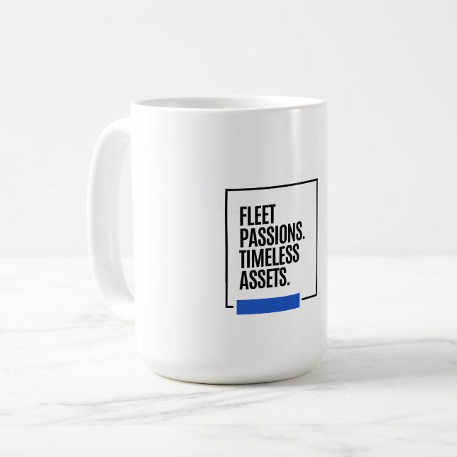Mug PASSIONS FUGACES. ACTIFS INÉMPUISSABLES. - Investi (Devant gauche)