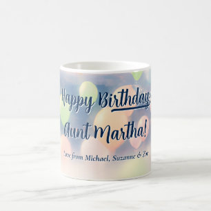 Mug Pastel Balloons Joyeux Anniversaire Nom personnali