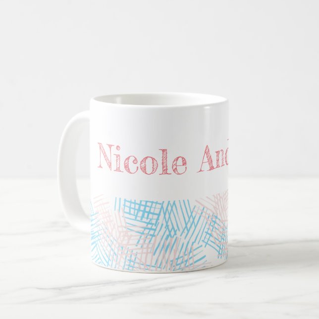 Mug Pastel bleu & rose (Devant gauche)
