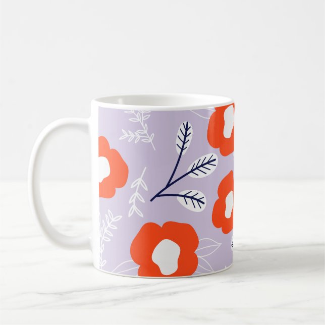 Mug Pastel Botanique Rose : Motif Floral (Gauche)