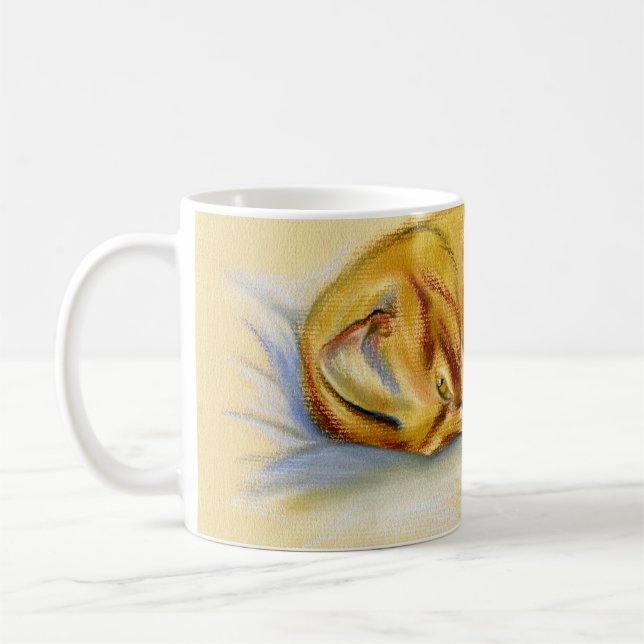 Mug Pastel Chat - Pose Relaxante Tabby Orange (Gauche)
